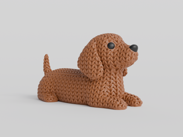 3D Knitted animal 'teckel'