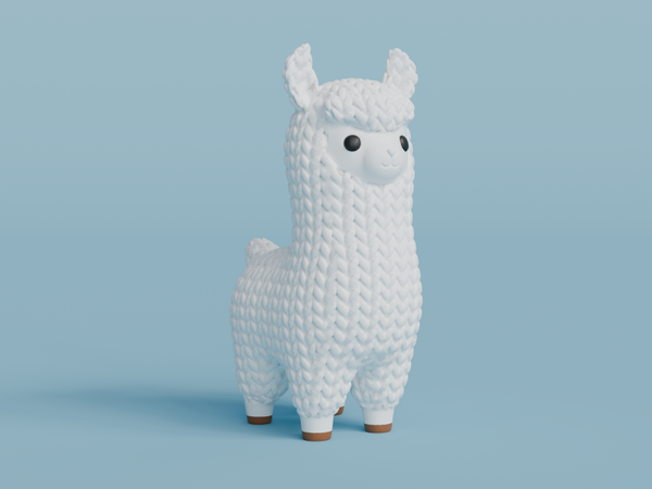 3D Knitted animal 'lama'