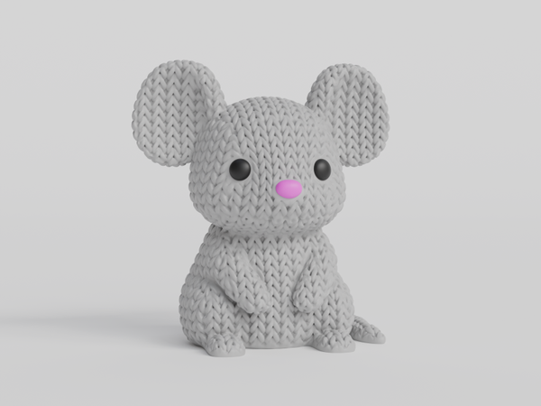 3D Knitted animal 'muis'