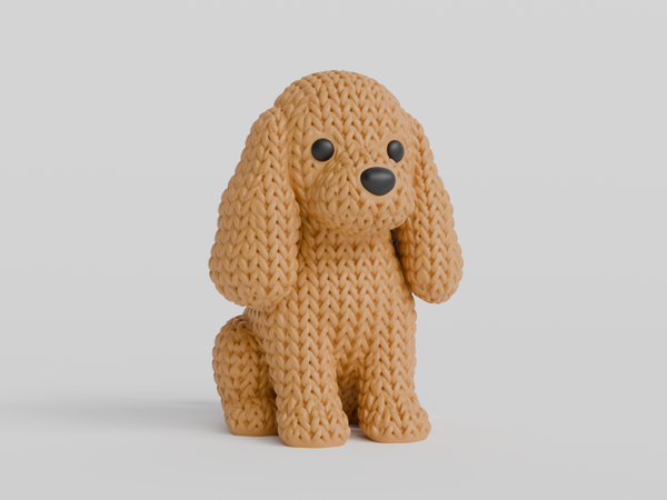 3D Knitted animal 'Cocker'