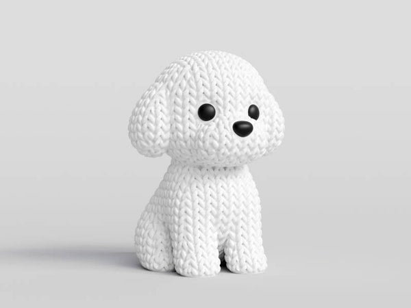 3D Knitted animal 'wit hondje'