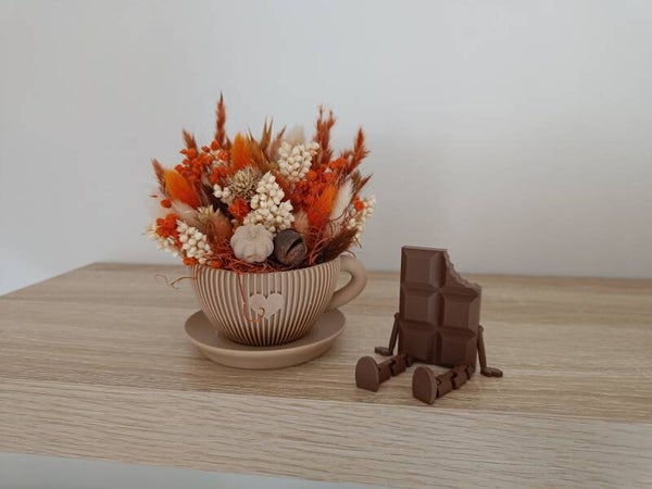 3D Kopje met droogbloemen