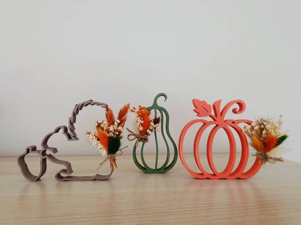 3D herfstfiguren met droogbloemen