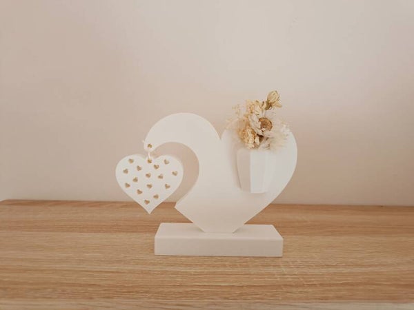 3D hartje met mini vaasje