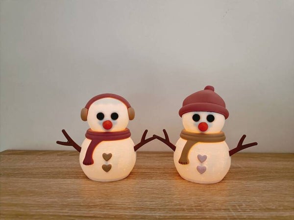 3D Sneeuwpop donker roze/mokka