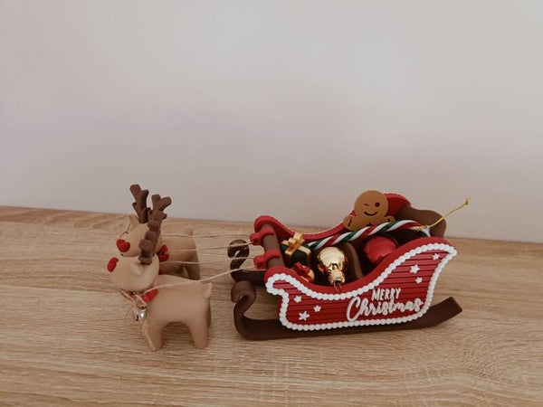 3D Slee met 2 rendiertjes 'Cupid'