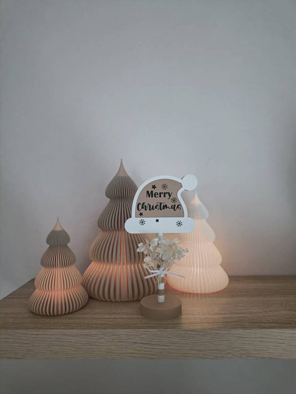 3D staander met Kerstmuts