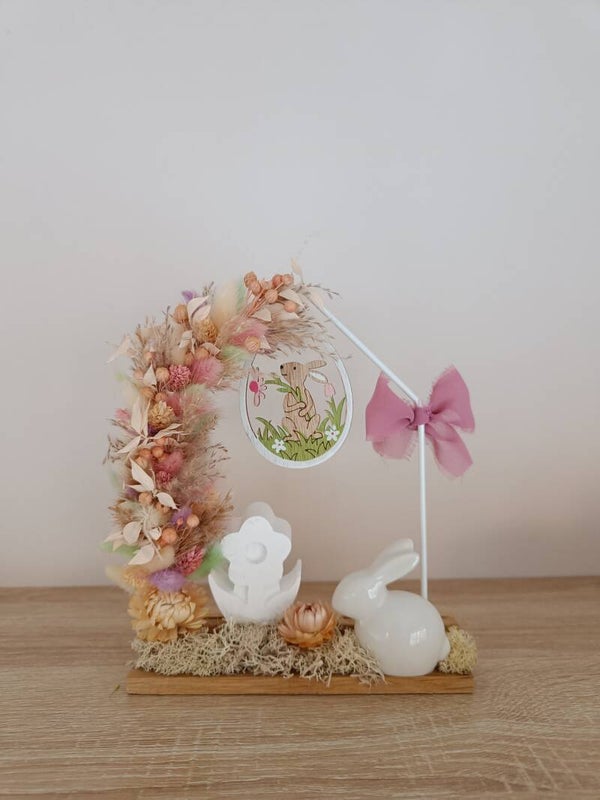 Staander huisje pastel kleurtjes