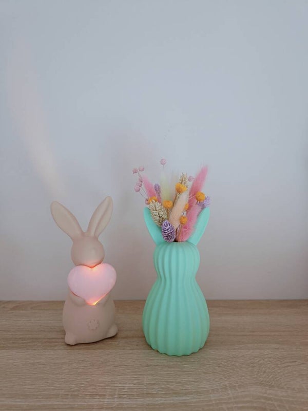 3D 'bunny' vaas mint (M) droogbloemen