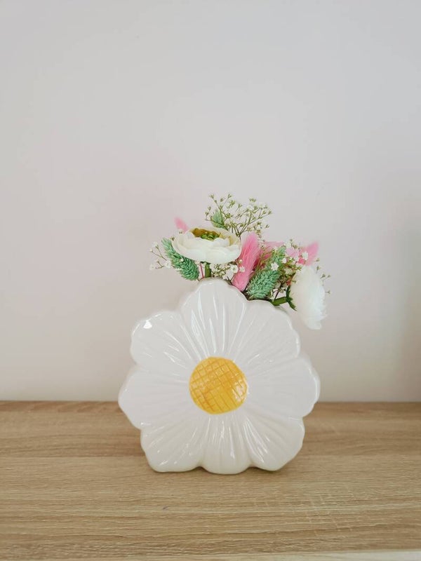 Madelief bloempotje roze/wit