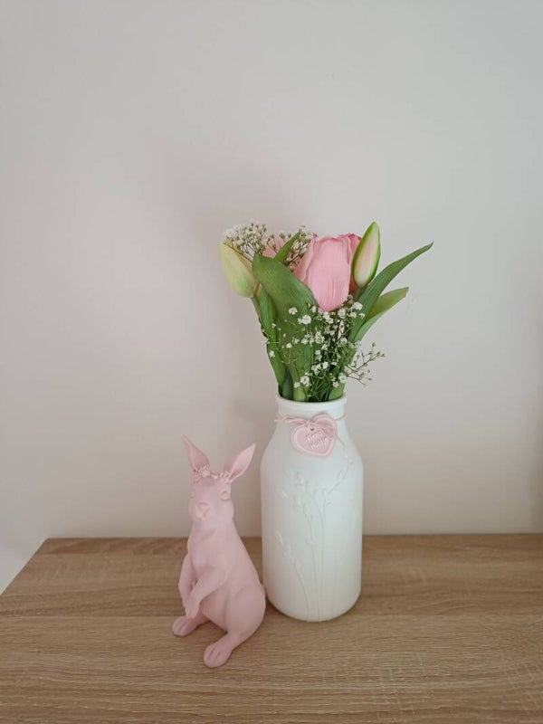 3D vaas wit met 'real touch' tulpen
