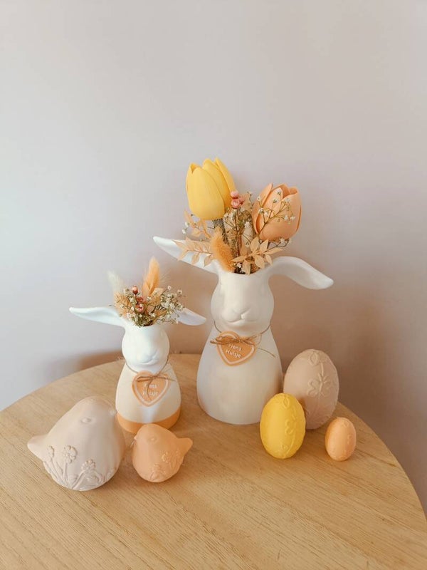 3D vaas konijn wit/peach