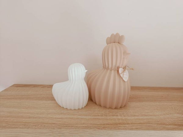 Set 'Kip en kuiken' beige/wit