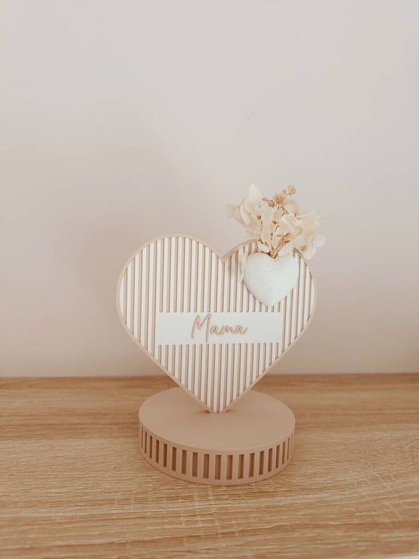 3D Hart 'mama' met droogbloemen
