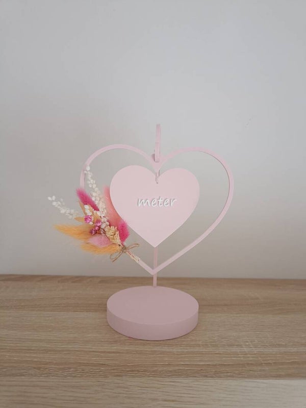 3D Staander licht roze 'meter'