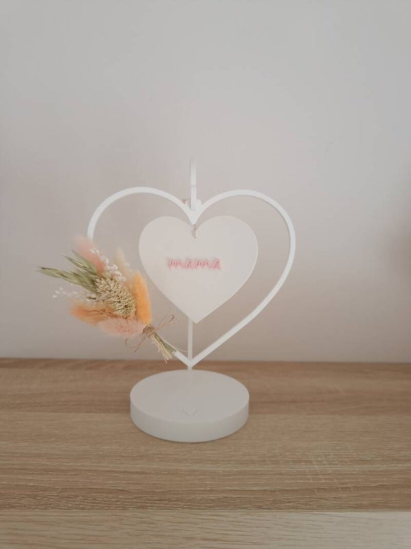 3D Staander hart 'mama' wit