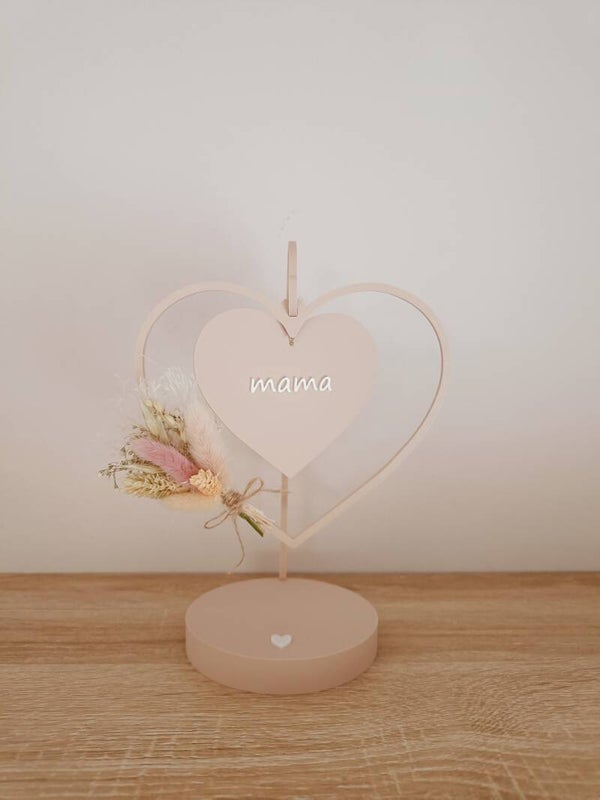 3D Staander hart beige 'mama'
