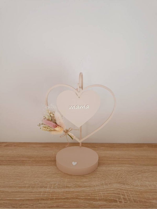 3D Staander hart beige 'mama'