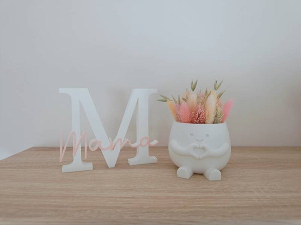 SETPRIJS Set zittend potje en 'mama' wordpop