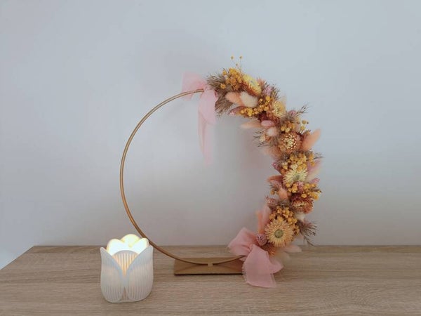 Gouden ronde staander 'peach'