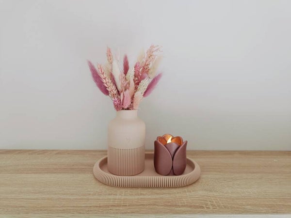 3D SET vaas en tulp 'golden rose'