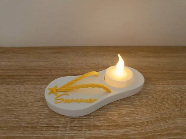 3D zomerslipper theelichthouder 'citrus'
