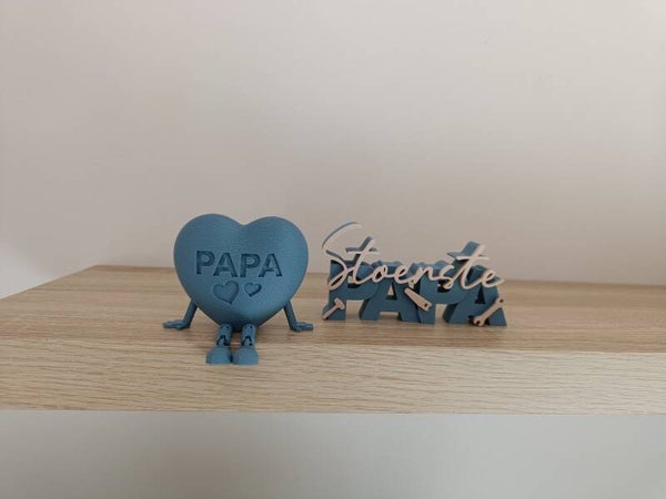 Hartje papa / tekst 'stoerste papa' blauw