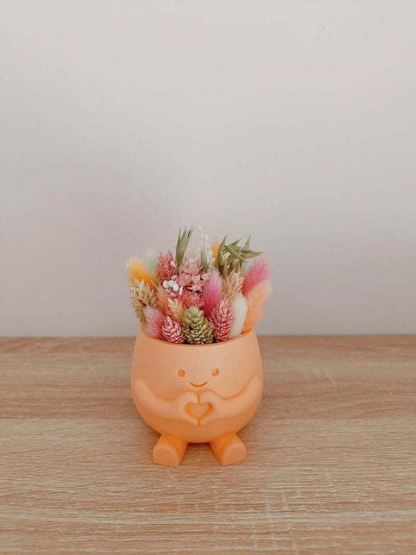 3D happy pot peach