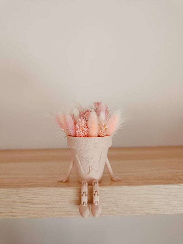 3D Bloempotje met wiebelende beentjes