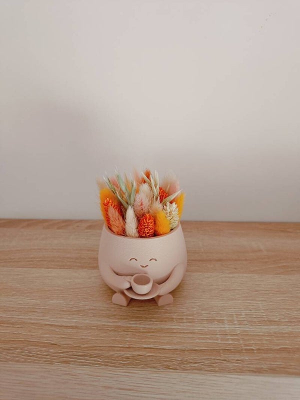 3D Zittend potje 'coffee lover'