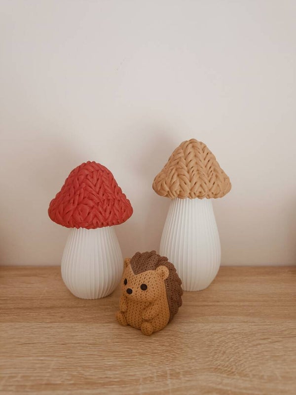 3D 'Knitted' paddenstoel geribd