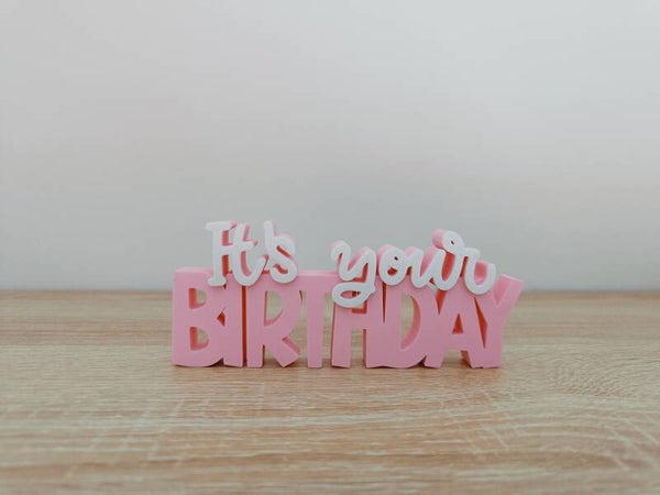 3D Wordpop 'Its your birthday' roze