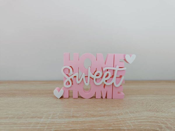 3D Wordpop 'Home sweet home' roze