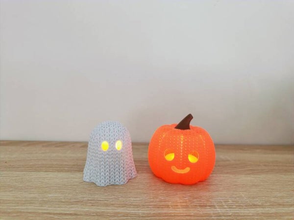 3D 'knitted' spookje met led-theelicht