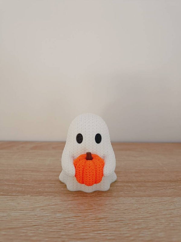 3D 'Knitted' spookje met pompoentje