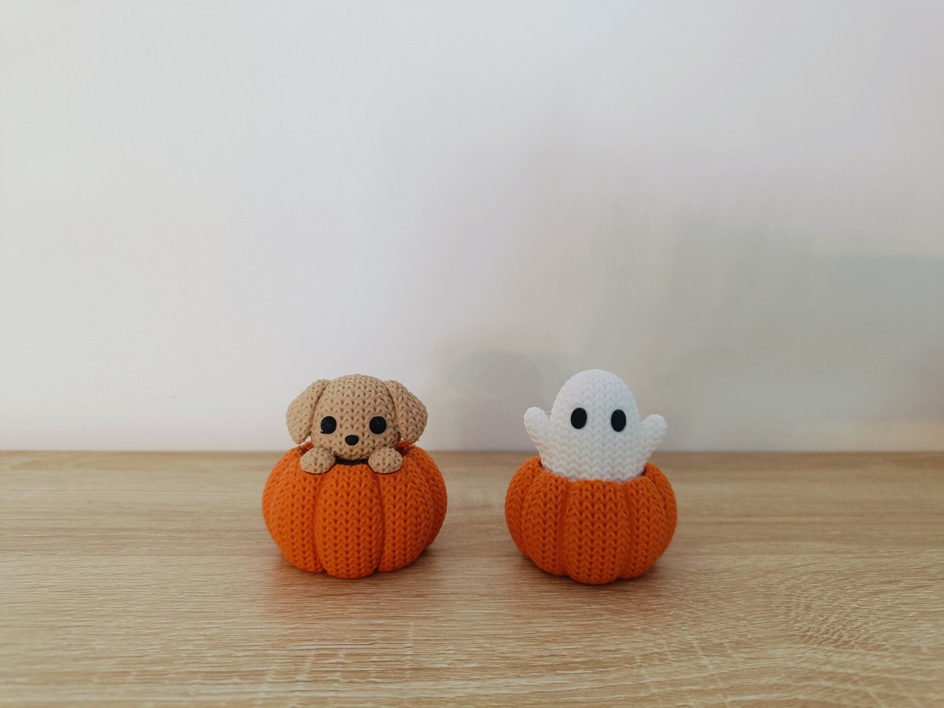 3D 'Knitted' spookje in pompoen
