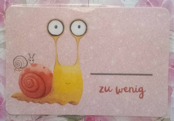 Zu Viel / Zu Wenig Kärtchen - laminiert