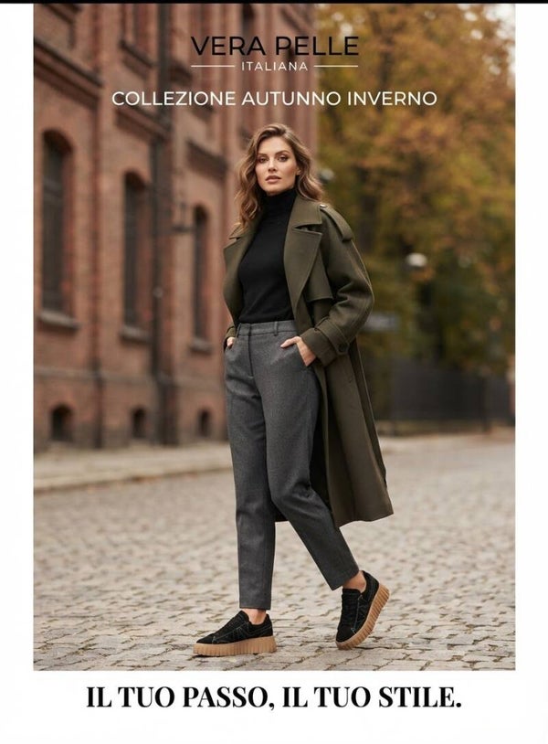 Sneakers donna in Vera Pelle