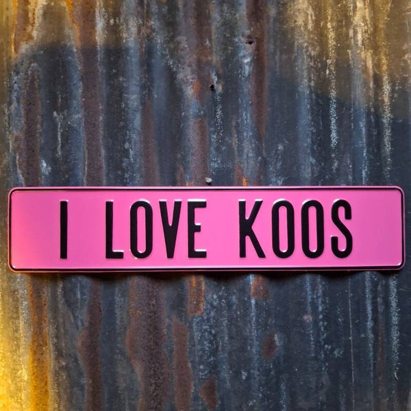 Metalen kentekenplaat - I love Koos