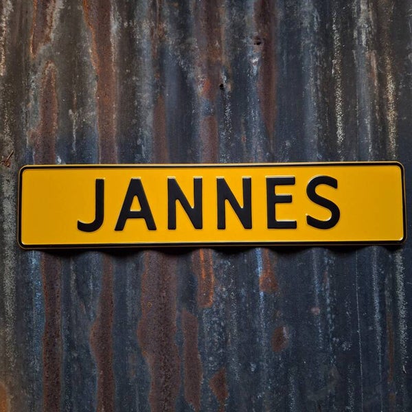 Metalen kentekenplaat - Jannes