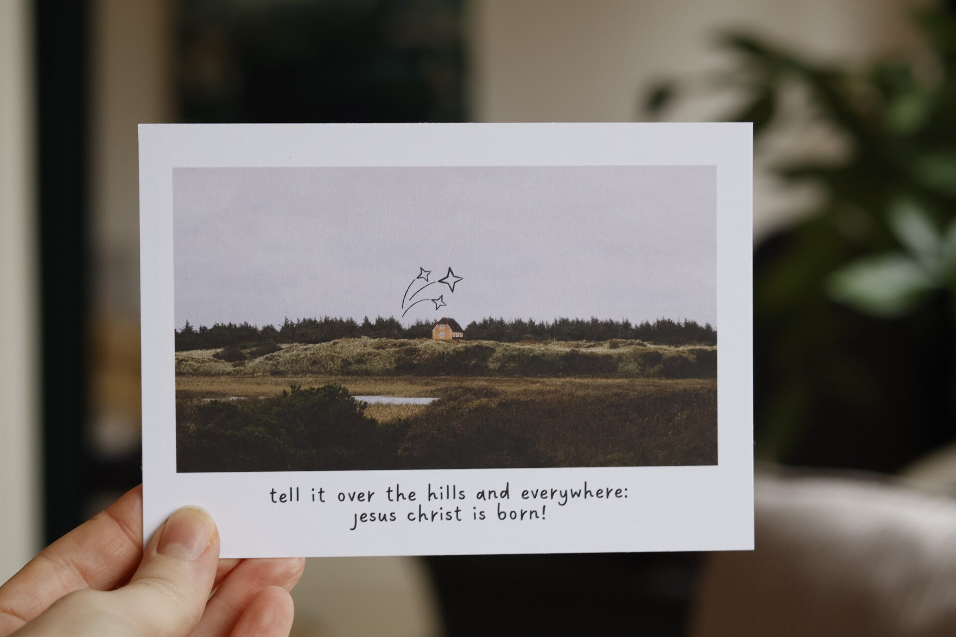 weihnachstkarte - tell it over the hills