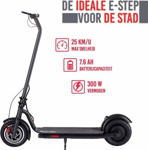 MOOVWAY 10 inch Comfortabele Elektrische Step 25 km/h Zwart NIEUW!