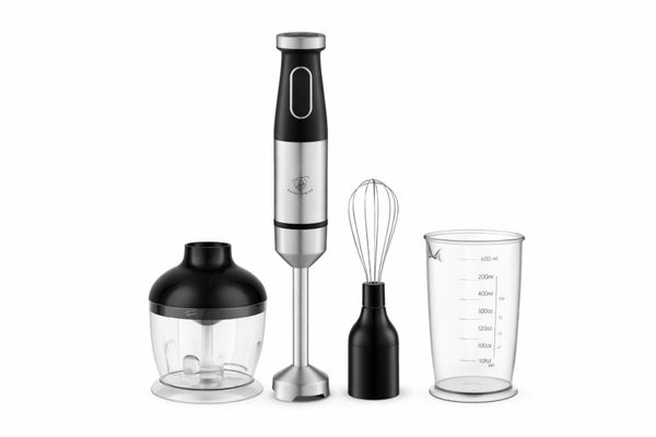 Royal Swiss 3-in-1 Staafmixer Set - 500W - Inclusief Hakmolen, Garde en Maatbeker - RVS