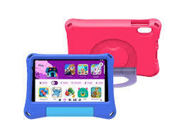 VERPAKKINGSSCHADE - Denver 8 inch Android 15 Kinder Tablet + Blauwe en Roze Hoes NIEUW