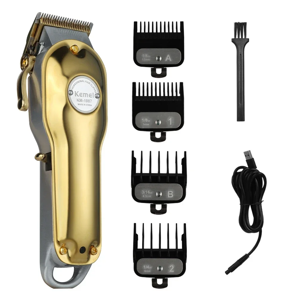 Type: Professional Rechargeable Hair and beard trimmer Charge Time: 2 hours  1MM/3MM/4,5MM/6MM INCLUDE Maximum Runtime: up to 150 minutes Battery Type: 900mAh Environmental Protection Lithium Battery Blade Material: Stainless Steel Application: Car, RV, O
