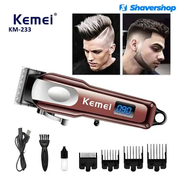 Kemei – Trimmer – Tondeuse – Oplaadbaar USB – 150 Minuten – Met Display 1MM/3MM/4,5MM/6MM – NIEUW!