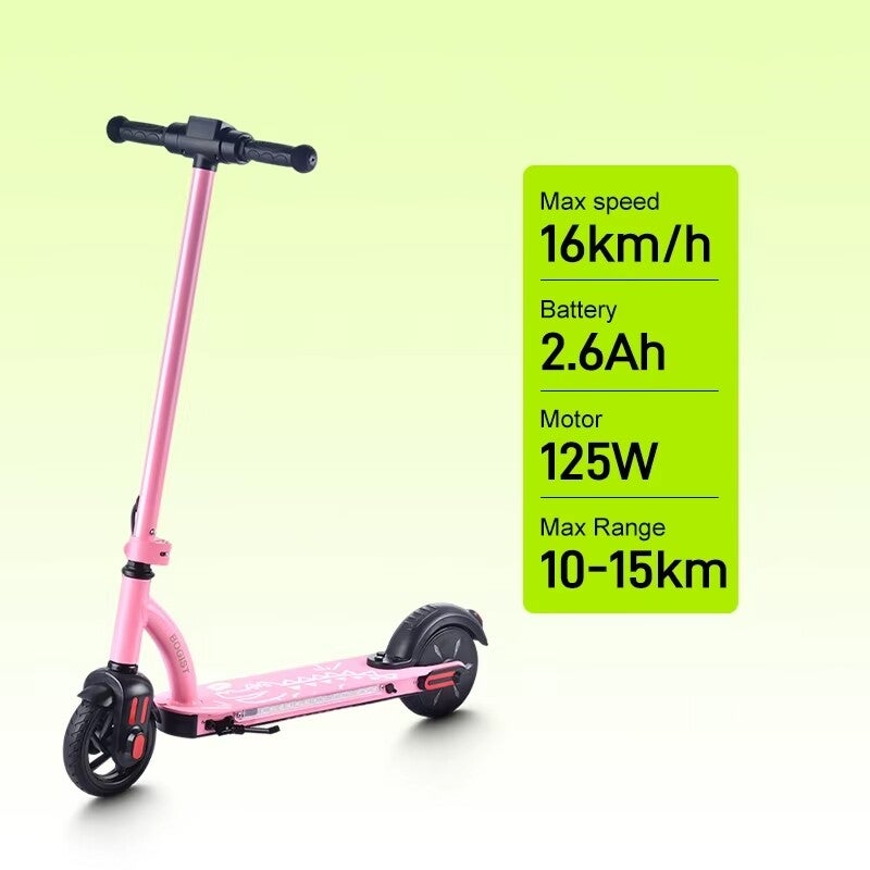 Aangeraden 6-12 jaar – 6 inch Elektrische Step – 16 km-h – 10 km Actieradius – Roze – Nieuw!