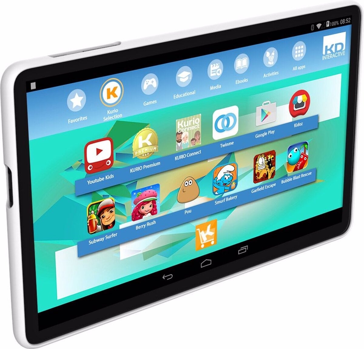 Kurio - Tab XL - 10,1 inch Android 8.1 Kinder Tablet + Kinder Software - Ouderlijk Toezicht - Wit Zwart - NIEUW!
