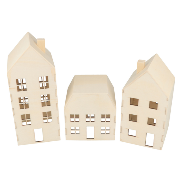 Set van 3 huisjes