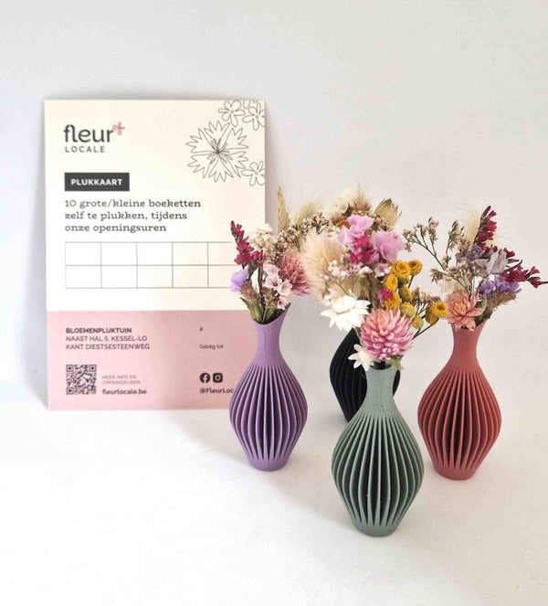 plukkaart Fleur Locale (10-boeketten) met magneetvaasje